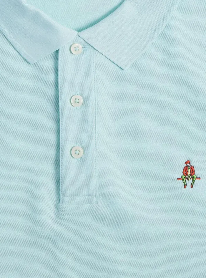 Men Paul Stuart Sweaters Cotton Piqu Logo Polo Mint
