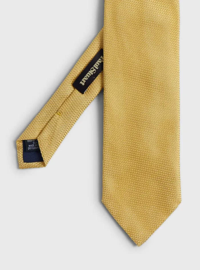 Men Paul Stuart Ties Solid Silk Garza Tie Gold