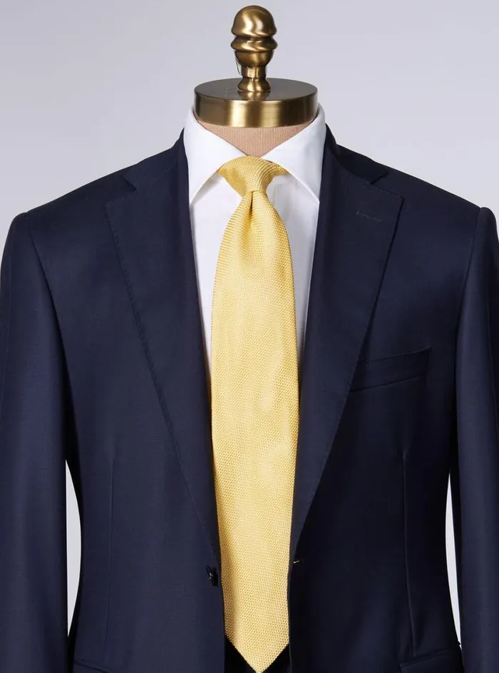 Men Paul Stuart Ties Solid Silk Garza Tie Gold