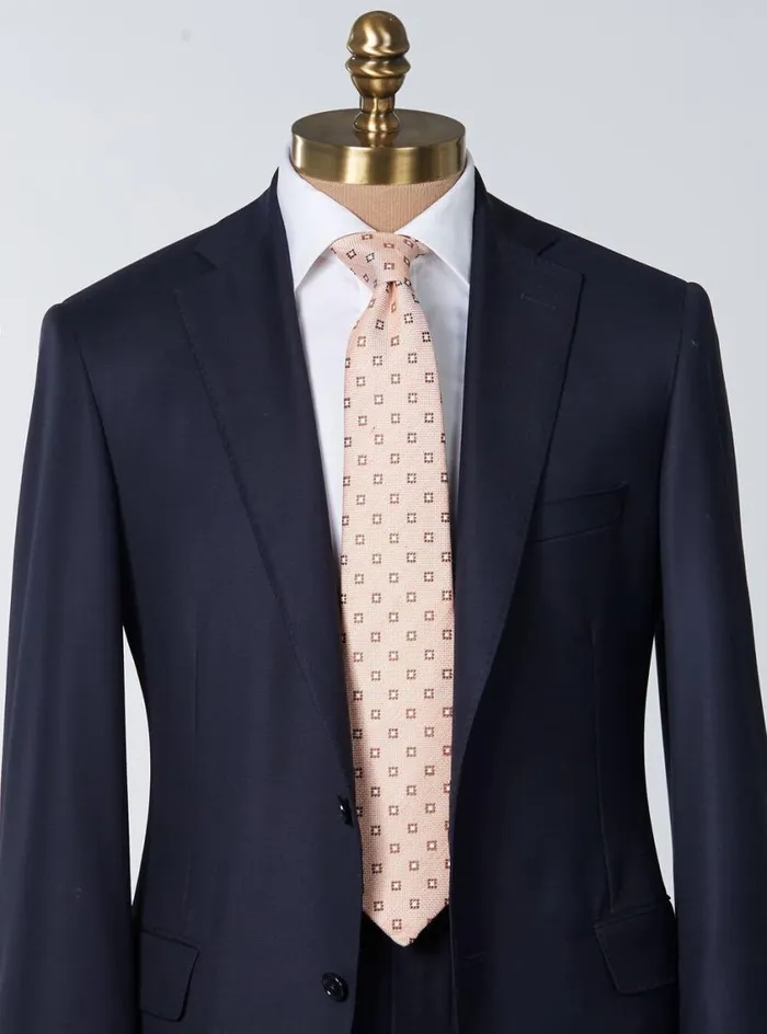 Men Paul Stuart Ties Woven Silk and Cotton Square Medallion Tie Tan