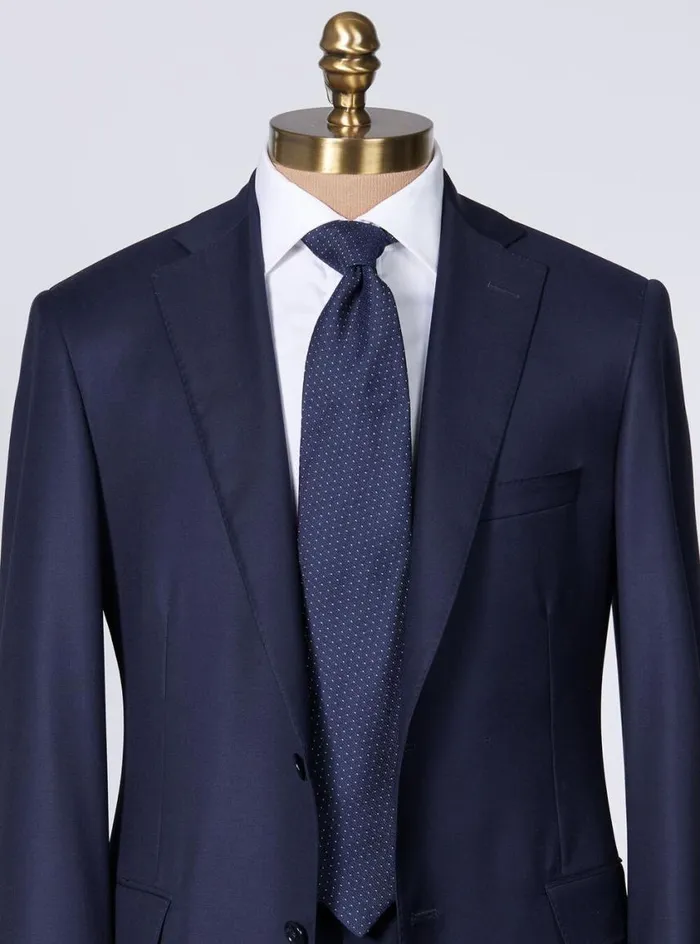 Men Paul Stuart Ties Woven Silk Micro Pattern Tie Blue