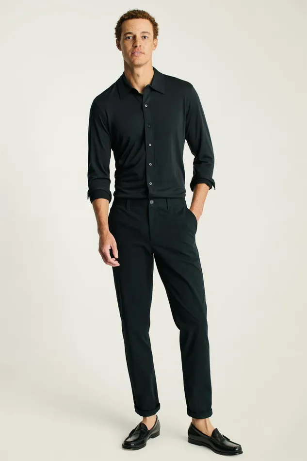 Men Performance Merino Shirt Jet Black Bonobos Casual Shirts