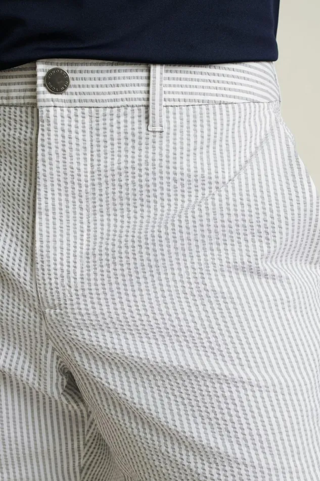Men Performance Seersucker Golf Pant Grey And White Stripe Bonobos Chinos