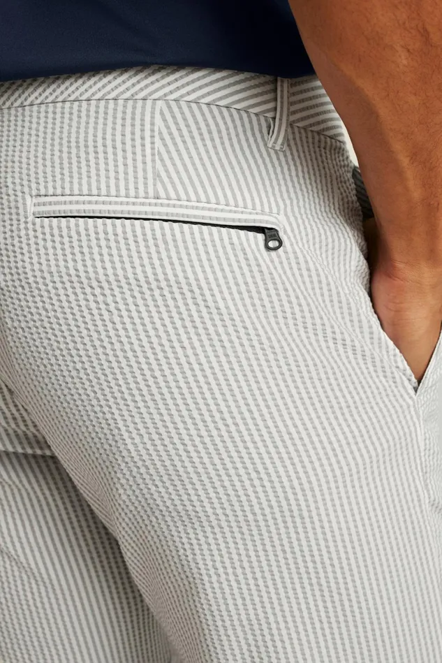 Men Performance Seersucker Golf Pant Grey And White Stripe Bonobos Chinos