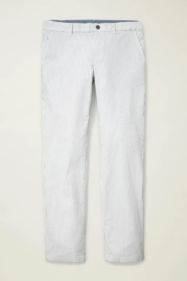 Men Performance Seersucker Golf Pant Grey And White Stripe Bonobos Chinos