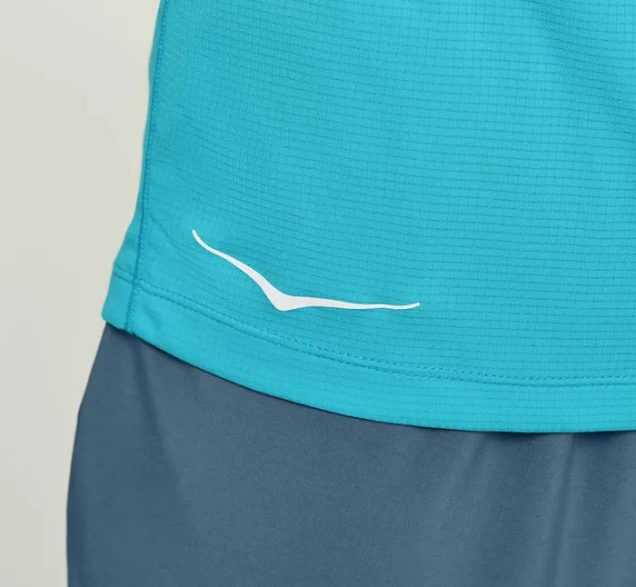 Men Performance Short Sleeve Scuba Blue HOKA ONE ONE Tops