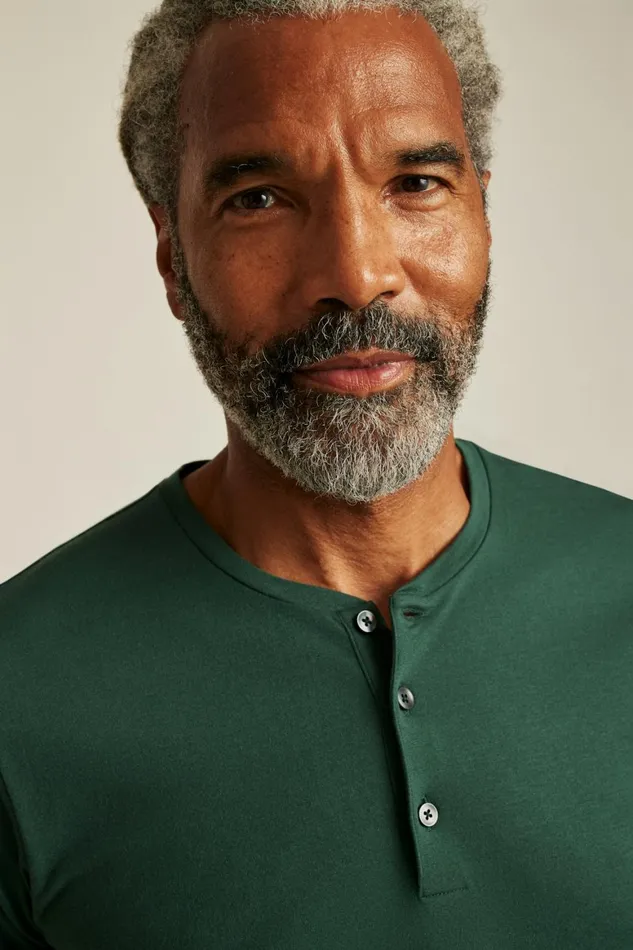 Men Pima Performance Long Sleeve Henley Green Gables Bonobos Henleys