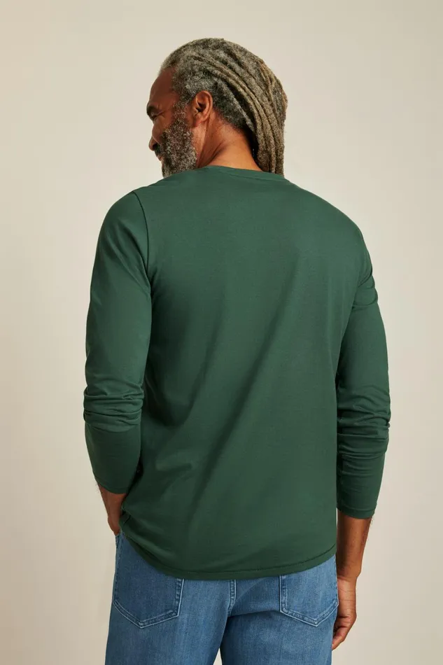Men Pima Performance Long Sleeve Henley Green Gables Bonobos Henleys