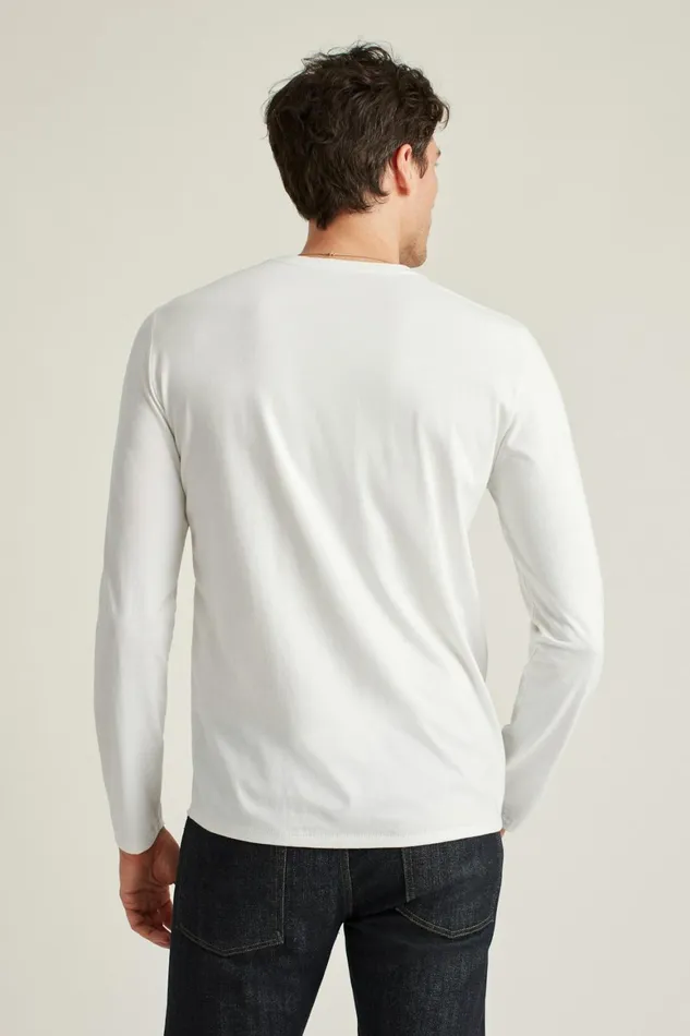 Men Pima Performance Long Sleeve Henley White Bonobos Henleys