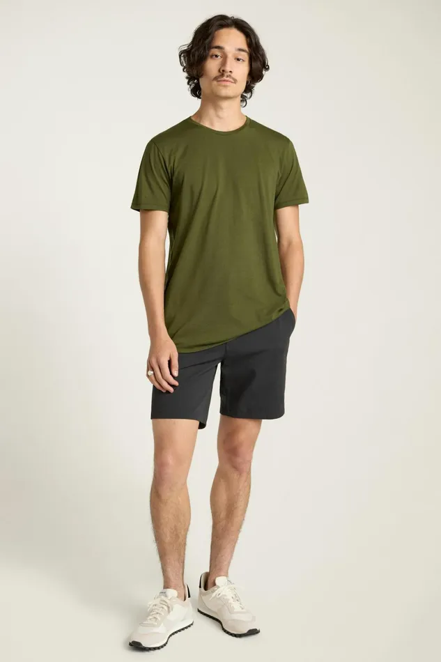 Men Pima Performance Tee Dark Olive Green Bonobos Short Sleeve Tees