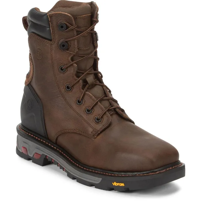 MEN Pipefitter 8034 Steel Toe Chocolate Justin Boots Work
