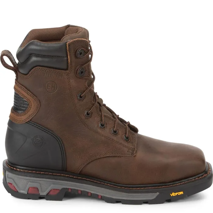 MEN Pipefitter 8034 Steel Toe Chocolate Justin Boots Work