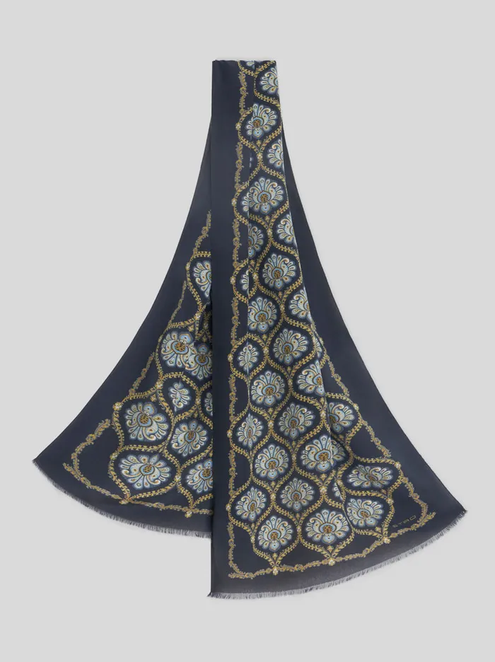 Men Printed Silk Scarf Etro Scarves