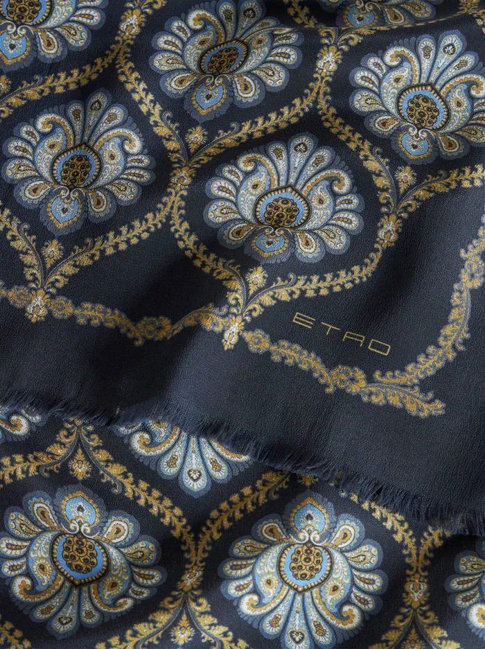Men Printed Silk Scarf Etro Scarves