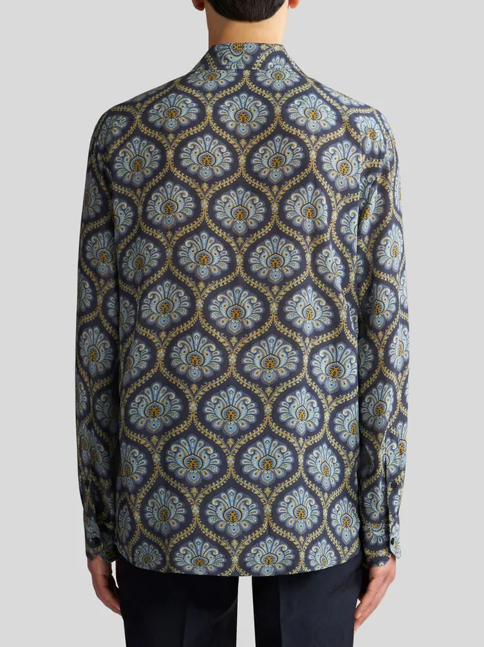 Men Printed Silk Shirt Etro Shirts