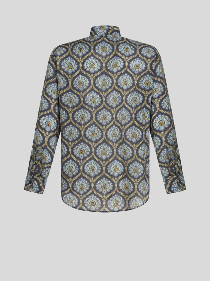 Men Printed Silk Shirt Etro Shirts