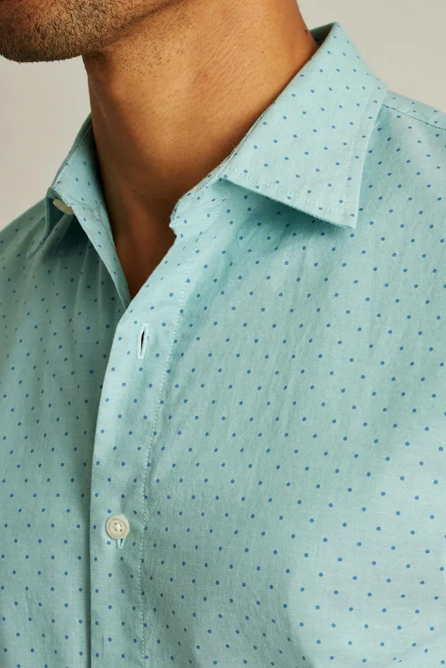 Men Riviera Short Sleeve Shirt High Tide Blue Dot Bonobos Casual Shirts