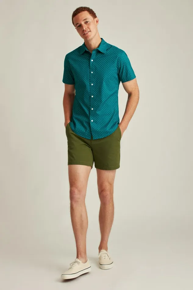 Men Riviera Short Sleeve Shirt Miller Blue Dot Bonobos Casual Shirts