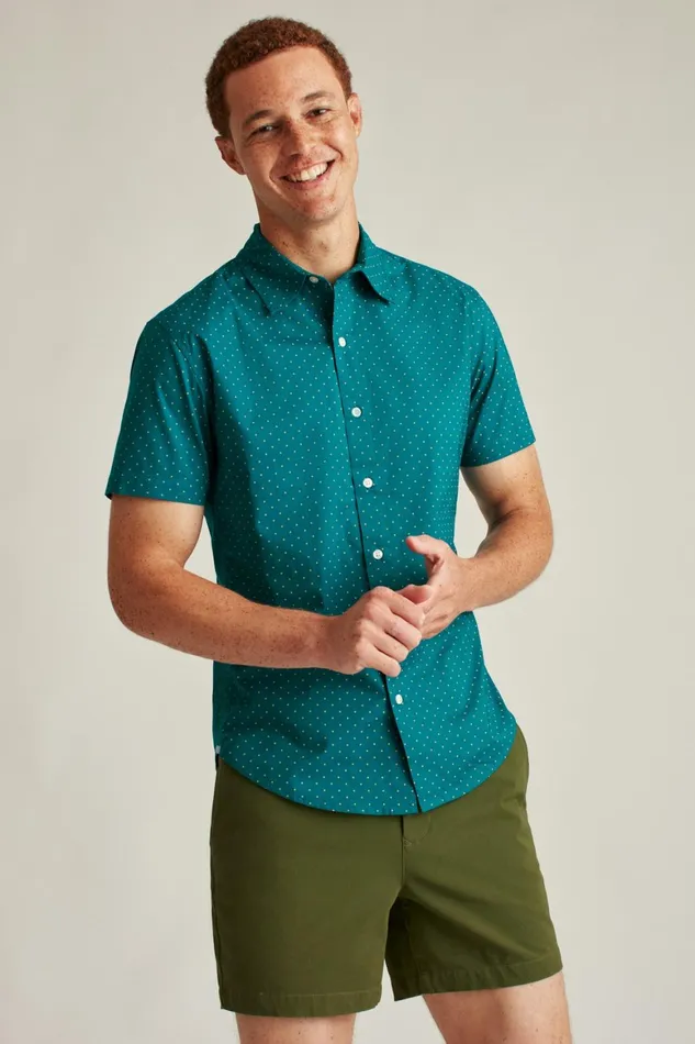 Men Riviera Short Sleeve Shirt Miller Blue Dot Bonobos Casual Shirts