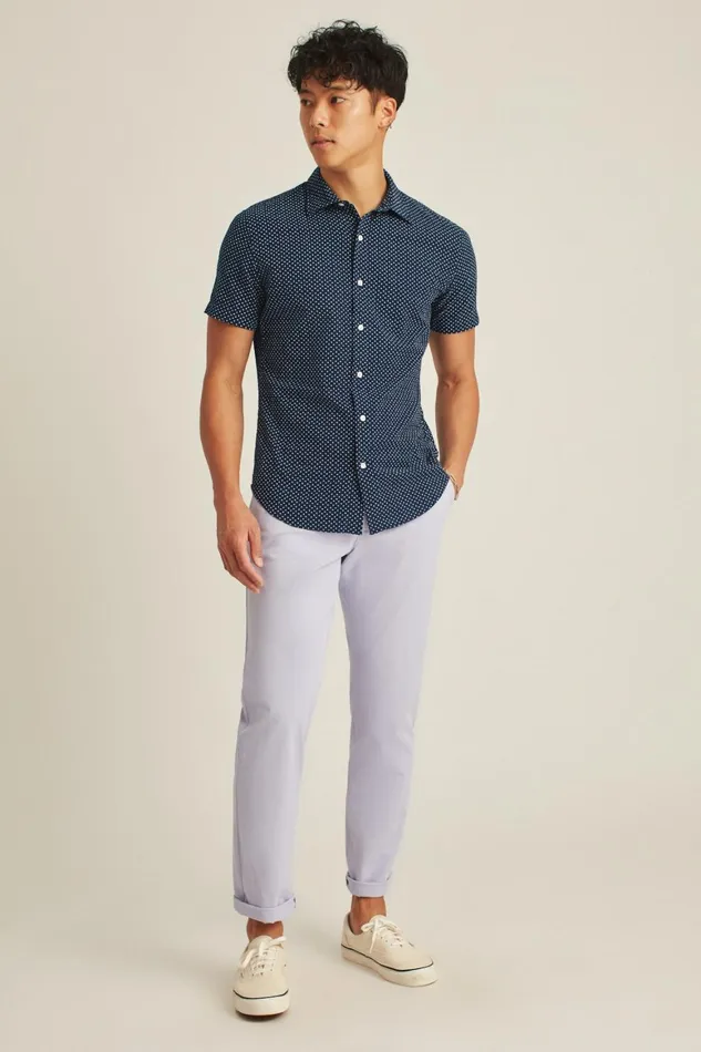 Men Riviera Short Sleeve Shirt Navy Beckbury Geo Bonobos Casual Shirts