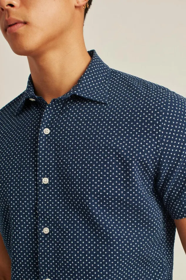 Men Riviera Short Sleeve Shirt Navy Beckbury Geo Bonobos Casual Shirts