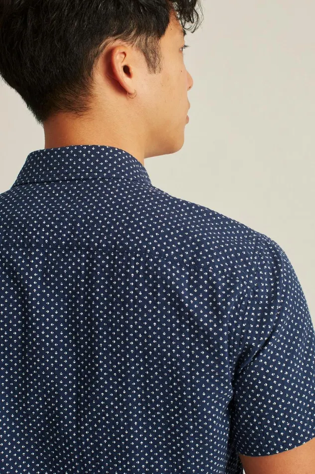 Men Riviera Short Sleeve Shirt Navy Beckbury Geo Bonobos Casual Shirts