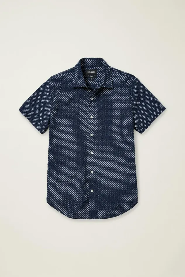 Men Riviera Short Sleeve Shirt Navy Beckbury Geo Bonobos Casual Shirts