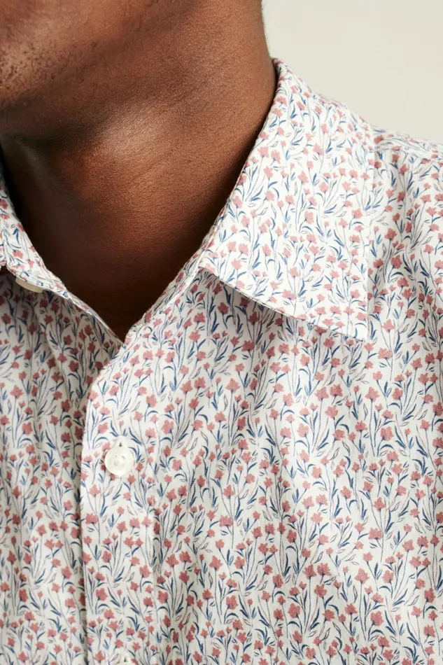 Men Riviera Short Sleeve Shirt Red Floral Scatter Bonobos Casual Shirts