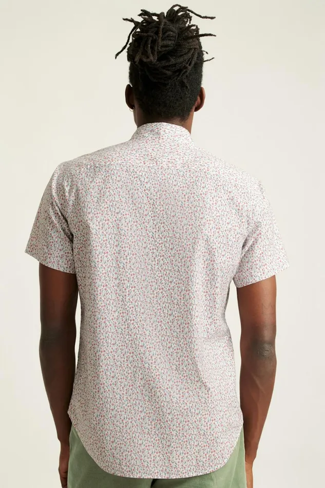 Men Riviera Short Sleeve Shirt Red Floral Scatter Bonobos Casual Shirts