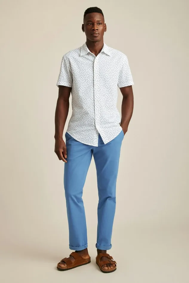 Men Riviera Short Sleeve Shirt Seersucker Beach Balls Bonobos Casual Shirts