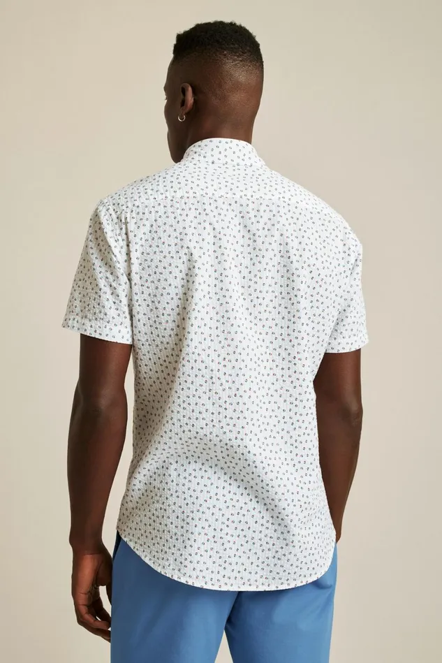 Men Riviera Short Sleeve Shirt Seersucker Beach Balls Bonobos Casual Shirts