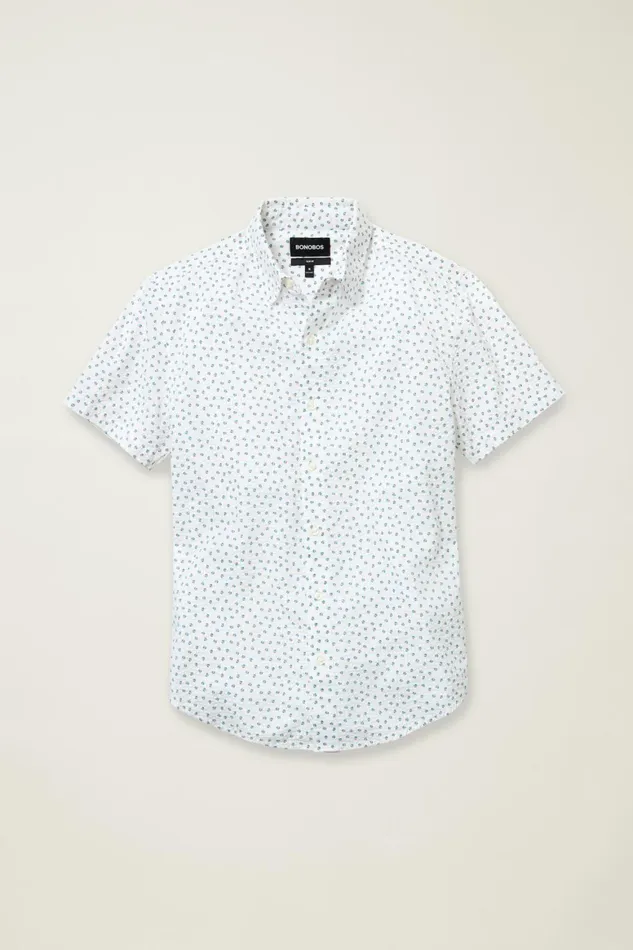 Men Riviera Short Sleeve Shirt Seersucker Beach Balls Bonobos Casual Shirts