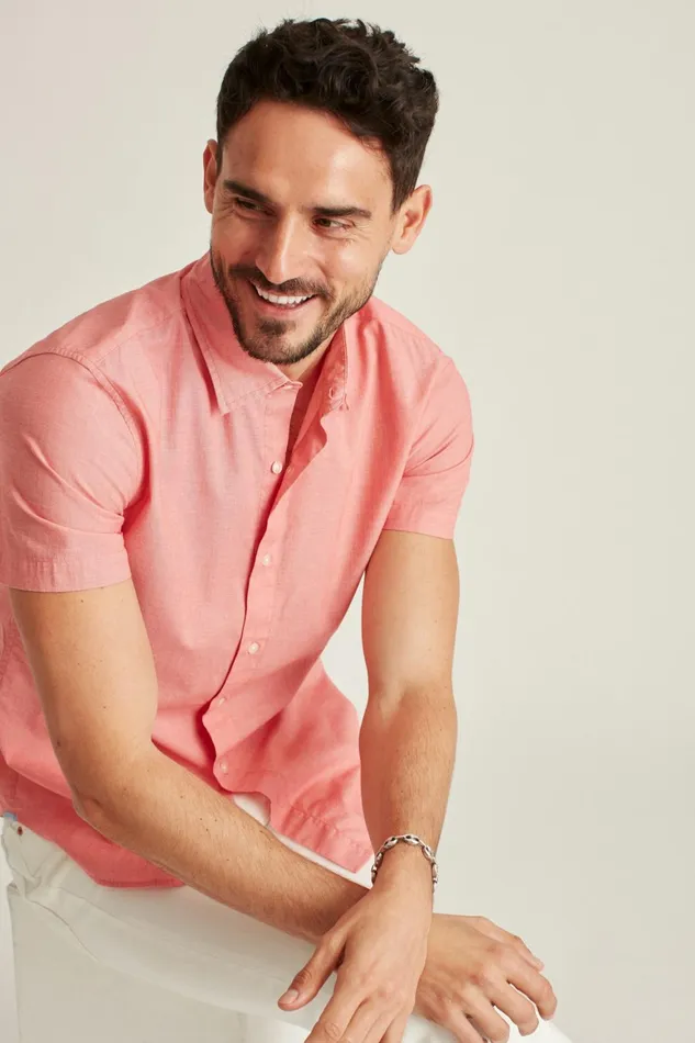 Men Riviera Short Sleeve Shirt Tropical Rum End On End Bonobos Casual Shirts