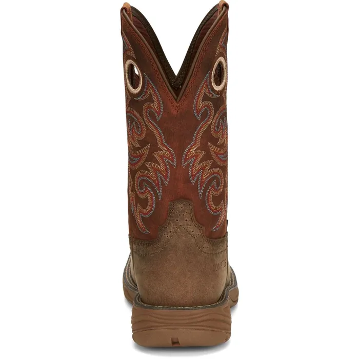 MEN Rush 11034 Waterproof Comp Toe Peanut Tan Justin Boots Work