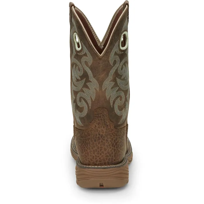 MEN Rush 11034 Western Work Mocha Brown Justin Boots Western