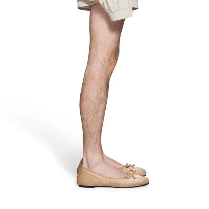 Men Sandals and Mules Balenciaga Leopold Ballerina In Light Beige
