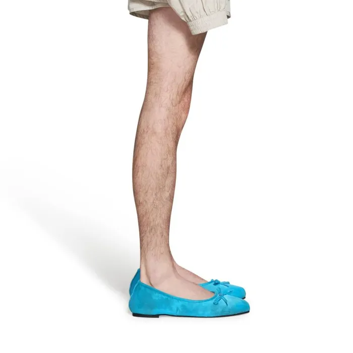 Men Sandals and Mules Balenciaga Leopold Ballerina In Turquoise