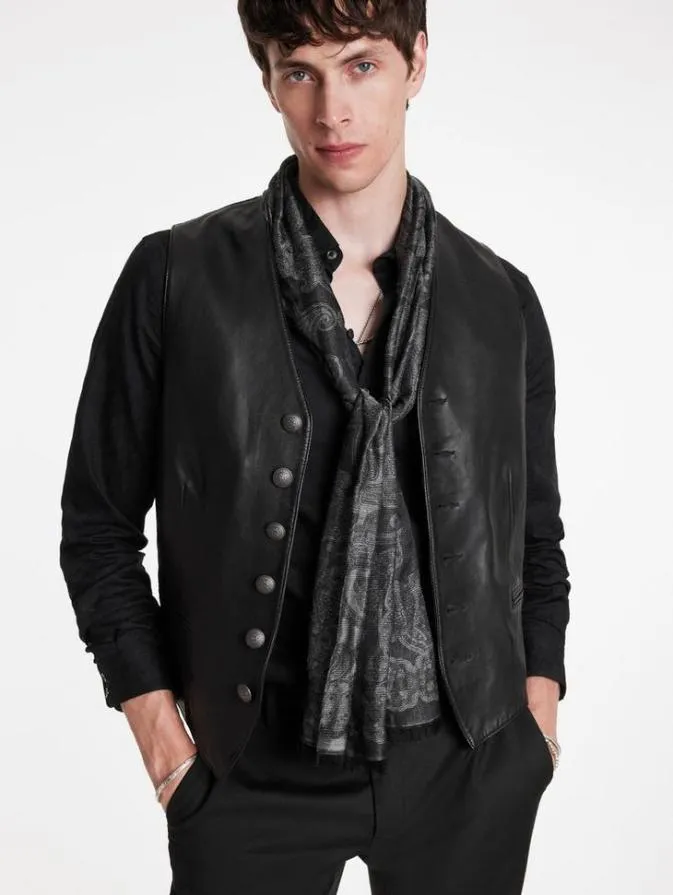 Men Scarves and Ties John Varvatos GOWER SCARF Carbon