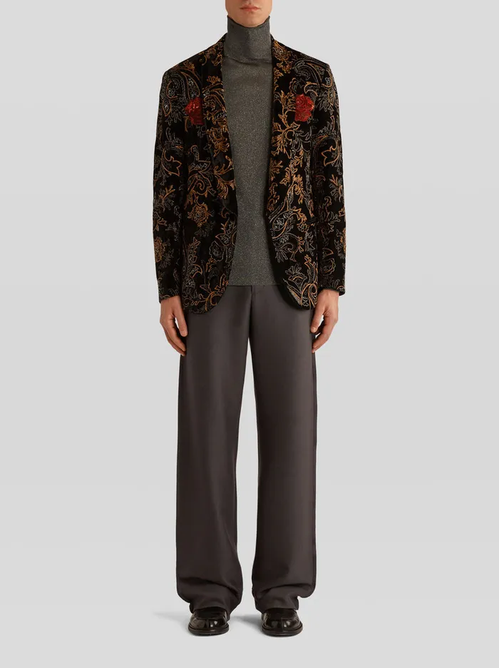 Men SemiTraditional Jacket Embroidered With Paisley Patterns And Rose Etro Jackets