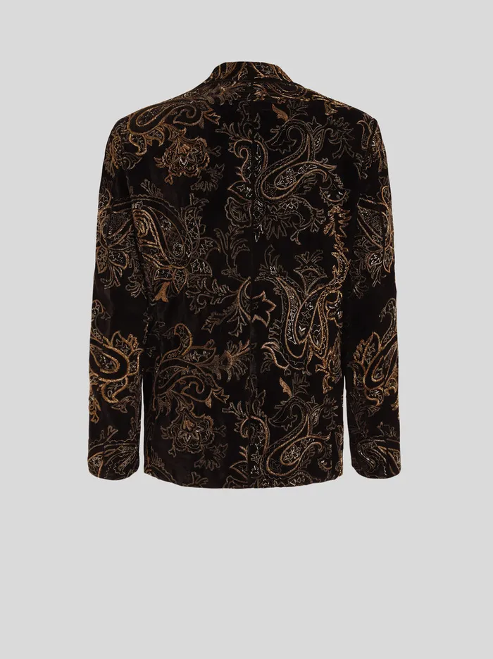Men SemiTraditional Jacket Embroidered With Paisley Patterns And Rose Etro Jackets
