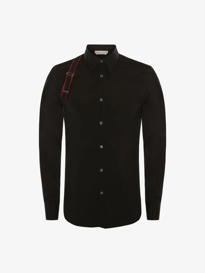 Men Shirts Alexander McQueen Alexander Mcqueen Signature Harness Shirt Black