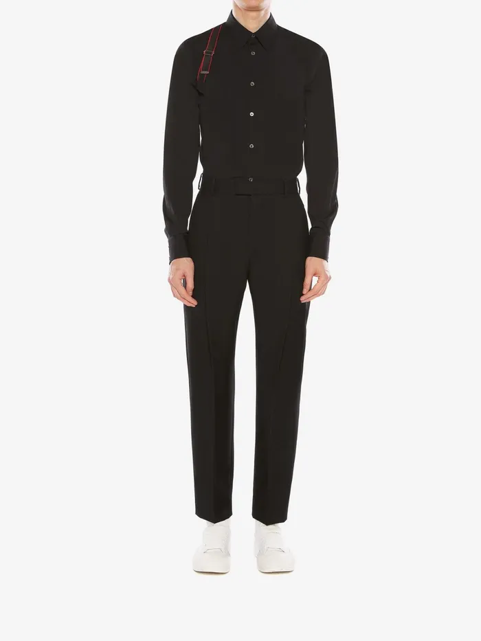 Men Shirts Alexander McQueen Alexander Mcqueen Signature Harness Shirt Black
