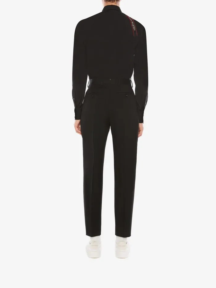 Men Shirts Alexander McQueen Alexander Mcqueen Signature Harness Shirt Black