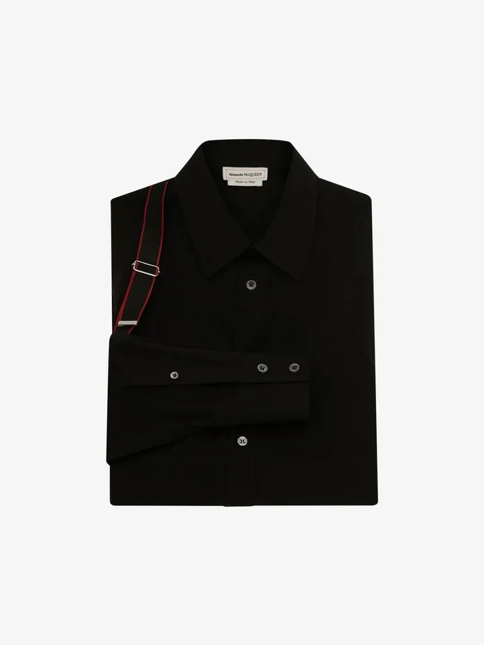 Men Shirts Alexander McQueen Alexander Mcqueen Signature Harness Shirt Black