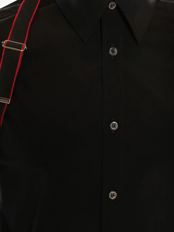 Men Shirts Alexander McQueen Alexander Mcqueen Signature Harness Shirt Black
