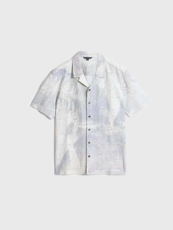 Men Shirts John Varvatos ARYA CAMP SHIRT White Sand