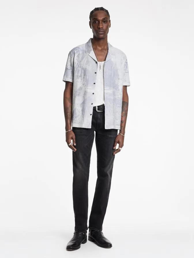 Men Shirts John Varvatos ARYA CAMP SHIRT White Sand
