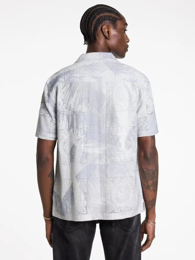 Men Shirts John Varvatos ARYA CAMP SHIRT White Sand