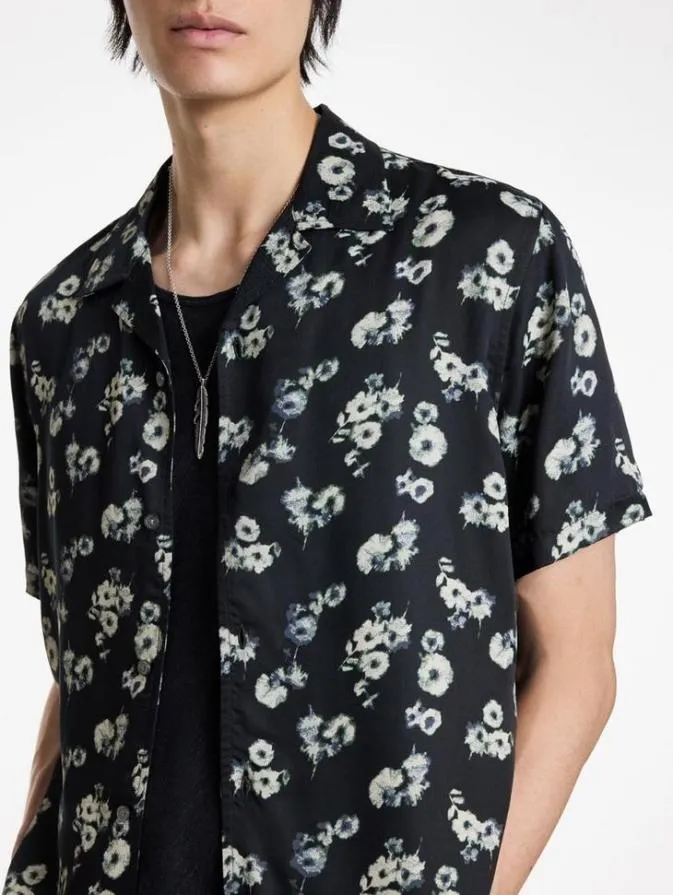 Men Shirts John Varvatos DAN CAMP SHIRT Black