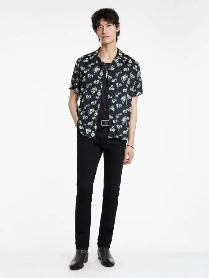Men Shirts John Varvatos DAN CAMP SHIRT Black